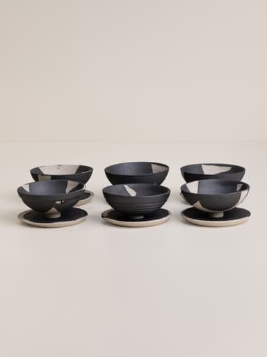 Drinking bowls set of 6 with saucer